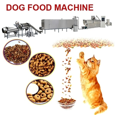 0.6 मिमी 34 किलोवाट बिल्ली कुत्ता खाद्य उत्पादन लाइन 12.5 * 0.6 * 0.8 मीटर हाई स्पीड