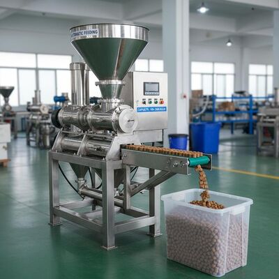 स्टेनलेस स्टील फिश फ़ूड पेलेट मशीन 100-2000 किलोग्राम/घंटा की क्षमता और पालतू जानवरों के लिए फ़ूड एक्सट्रूडर के लिए स्वचालित फ़ीडिंग के साथ
